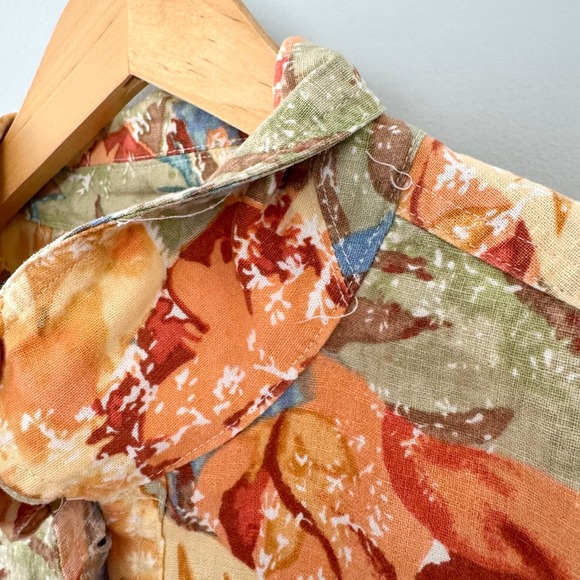 Christopher & Banks Abstract Fall Print Lightweight 3/4 Sleeve Jacket Sz L - Picture 6 of 11